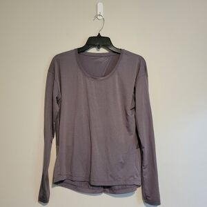 Athleta Long Sleeve Open-Back Shirt Size Small Gray